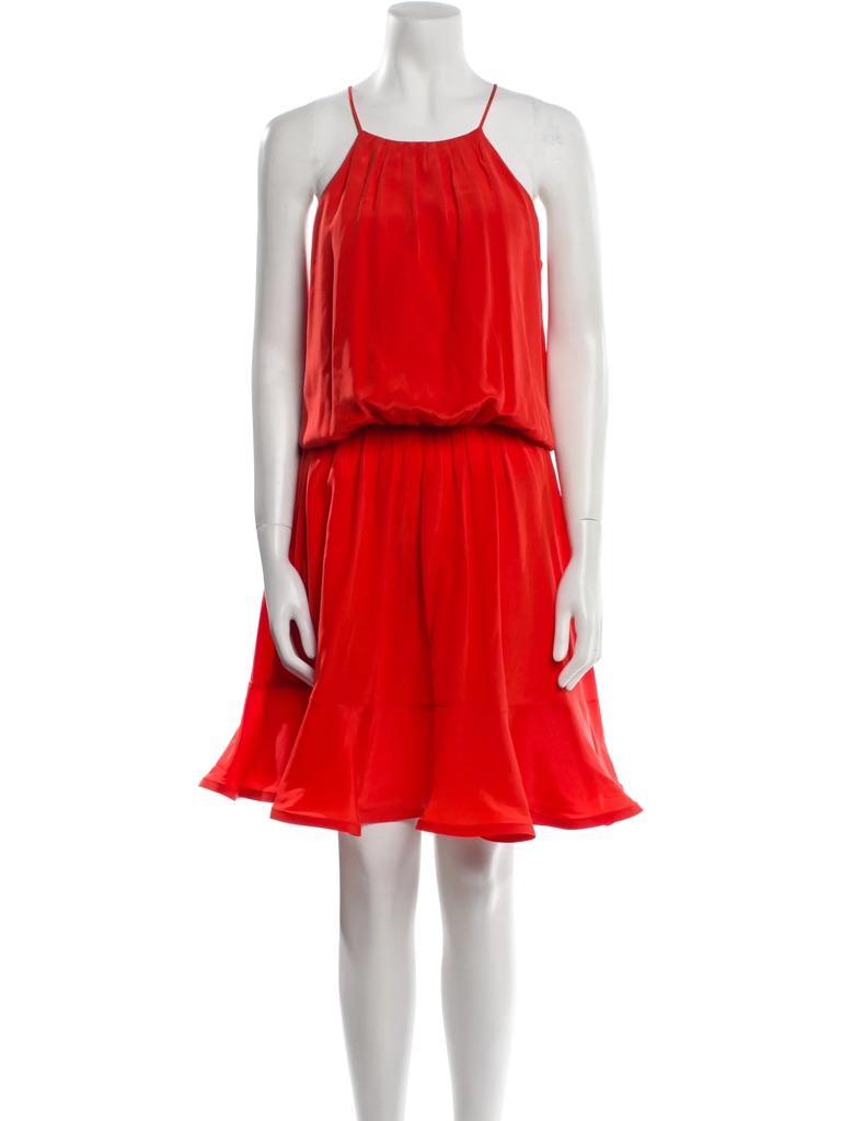 Alexis Monic Short Dress In Red Orange, Size Medium